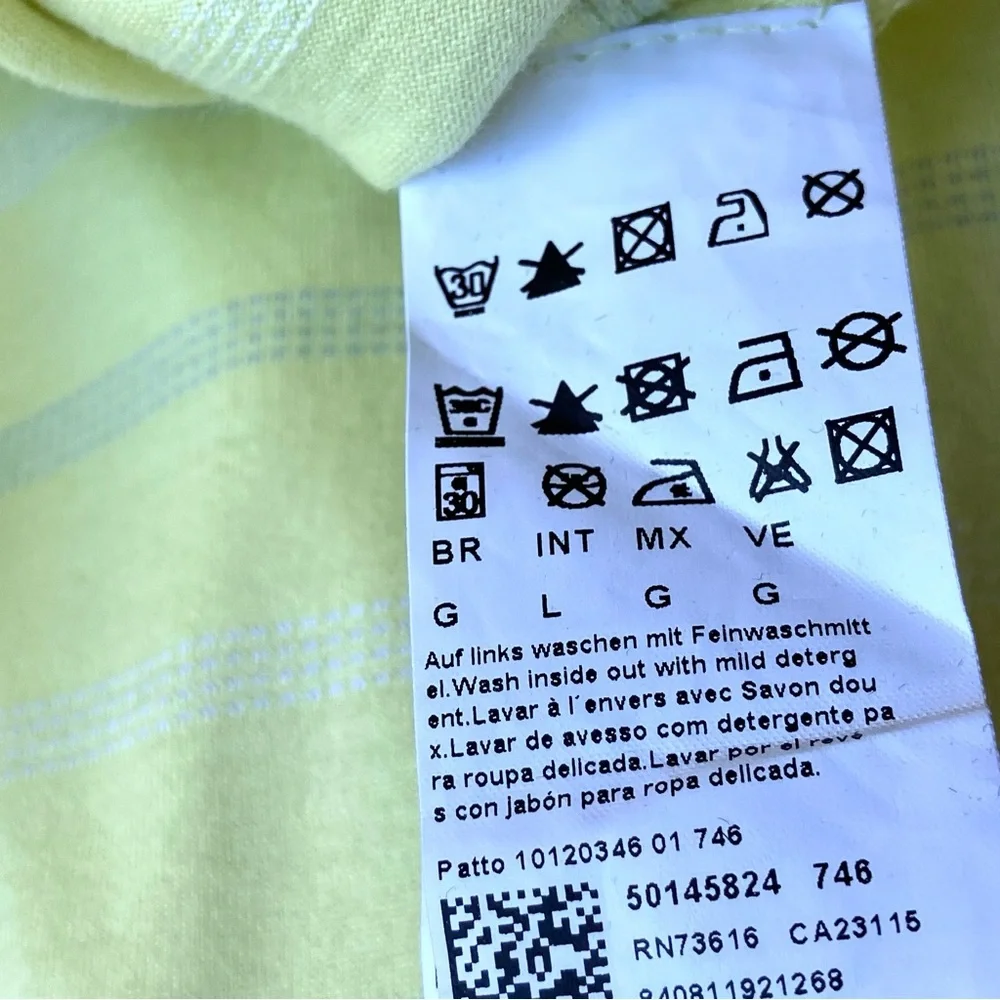 Hugo Boss Polo Lemon Yellow Shirt Sz Large FREE SHIPPING - Picture 5 of 7